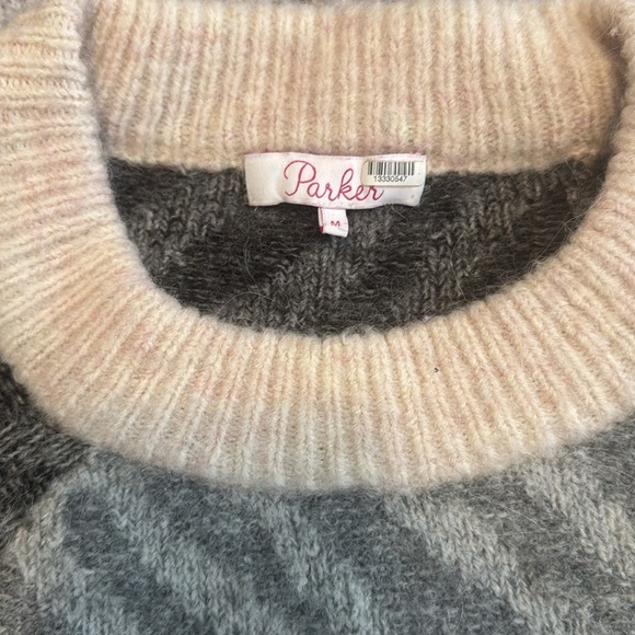 Parker Bella Zebra Pattern Gray and Cream Sweater - Picture 7 of 9